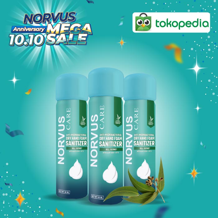 NORVUS - Dry Hand Foam Sanitizer 3x 85ml