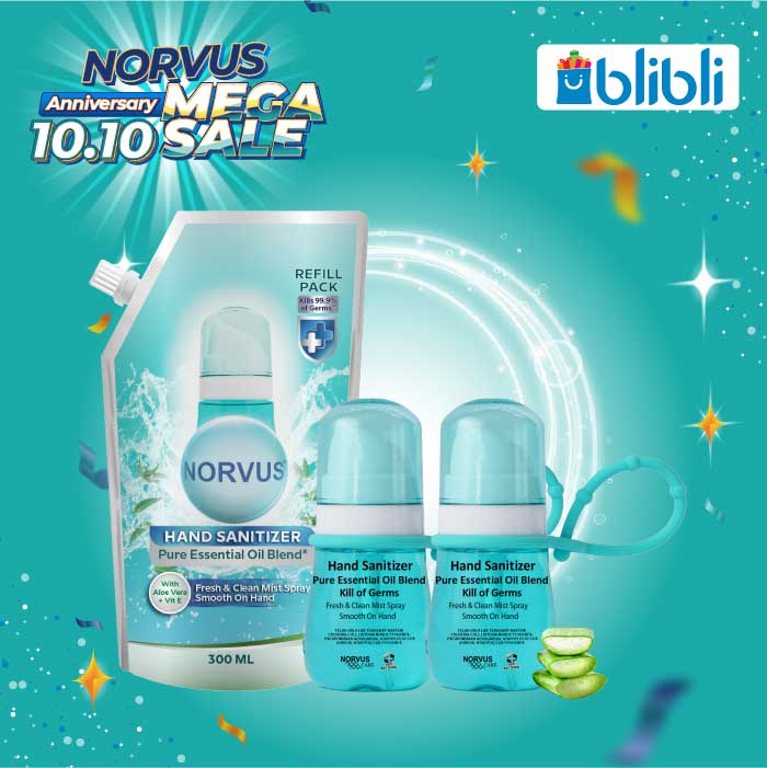 Norvus Hand Sanitizer 2X 50ML with strap & Hand Sanitizer refill 300ML