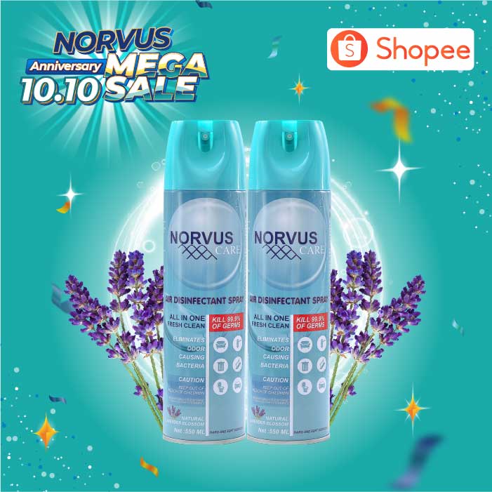 Norvus Air Disinfectant Spray Lavender 2x 550ml