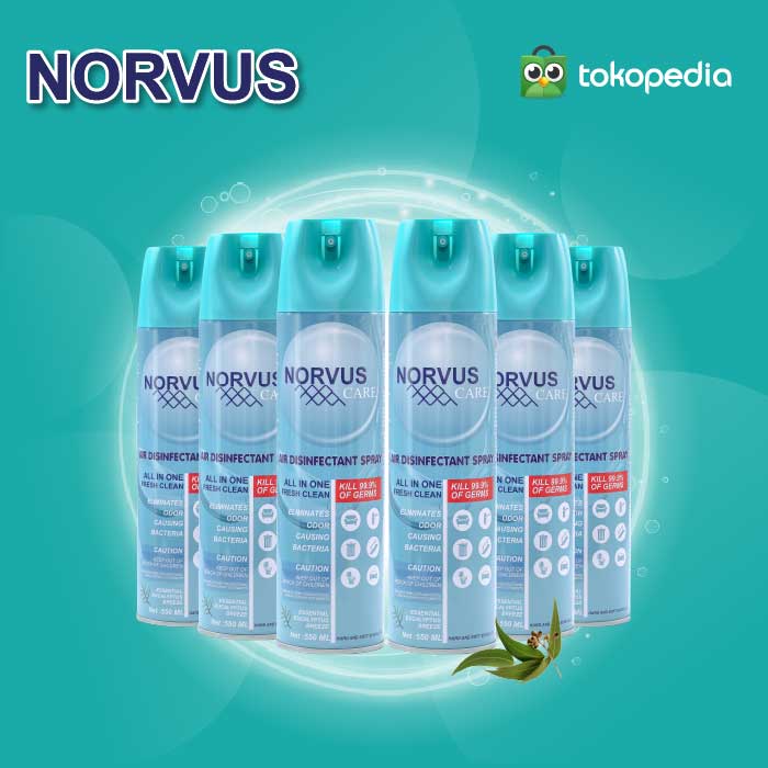 Norvus Air Disinfectant Spray Aerosol Eucalyptus 6x 550ml