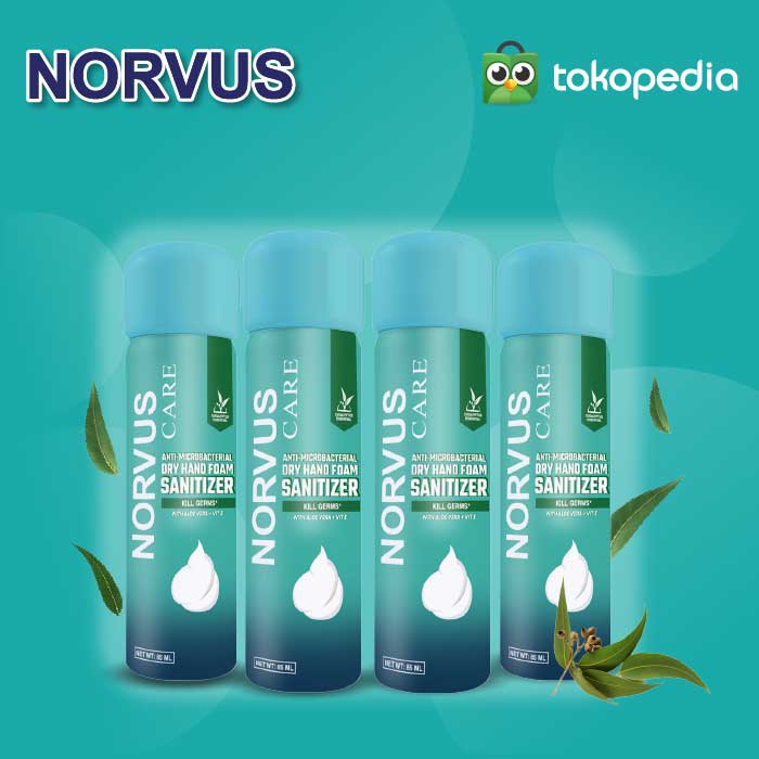 Norvus Dry Hand Foam Sanitizer 4x 85ml